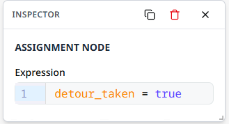 Inspector for Assignment Node